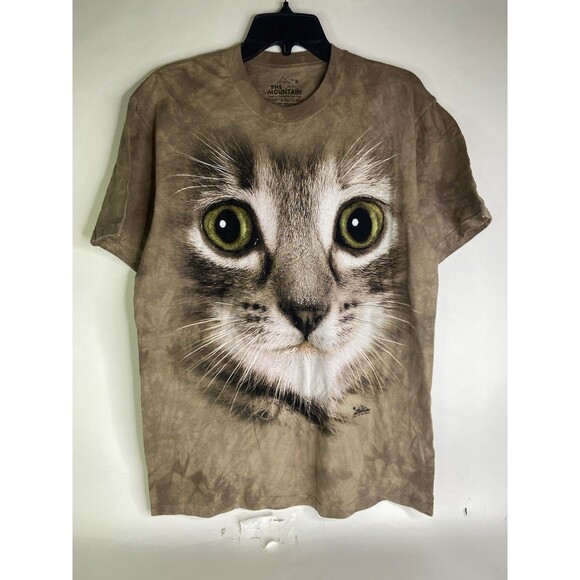 The Mountain Cat Kitten Face Short Sleeve T-Shirt Top Mens Womens Unisex Size M - Picture 1 of 6